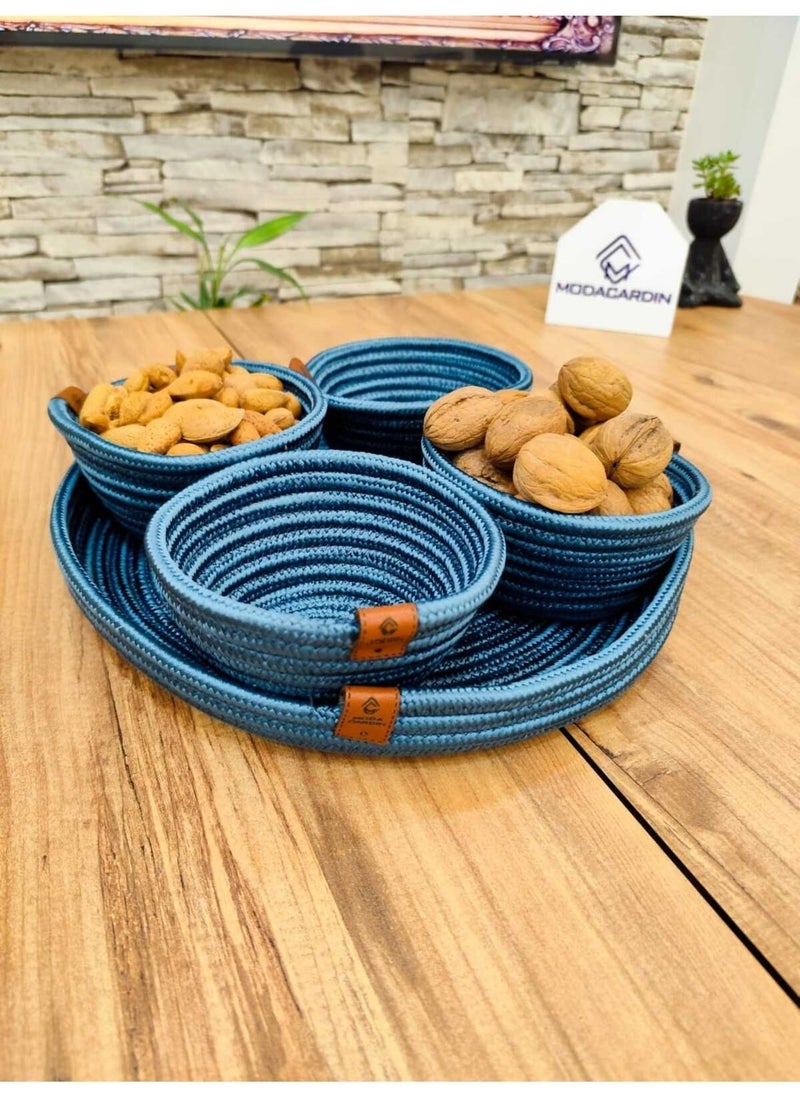 Wicker, Jute, 5 Piece, Presentation Cookie Set, Presentation Container with Tray