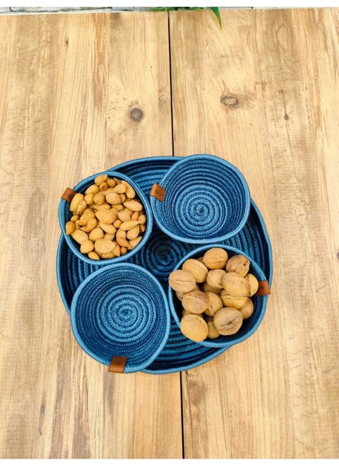 Wicker, Jute, 5 Piece, Presentation Cookie Set, Presentation Container with Tray