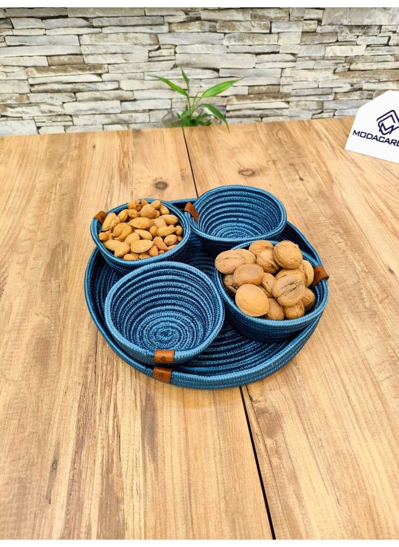 Wicker, Jute, 5 Piece, Presentation Cookie Set, Presentation Container with Tray
