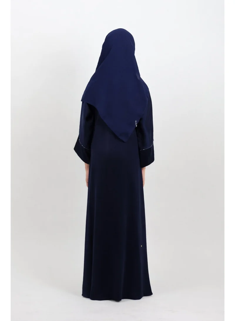 جميلة عباية لؤلؤة كحلية مطرزة للفتيات