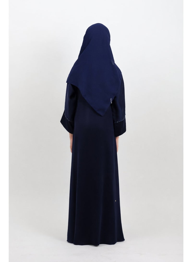 جميلة عباية لؤلؤة كحلية مطرزة للفتيات - Image 2