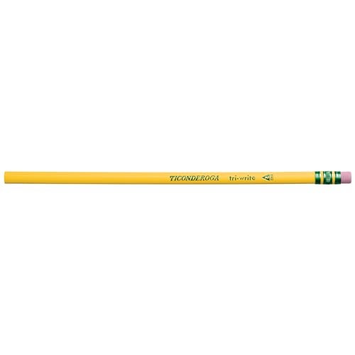 Ticonderoga Tri-Write Wood-Cased Pencils, 2HB Soft, Yellow, 12 Count - Image 3