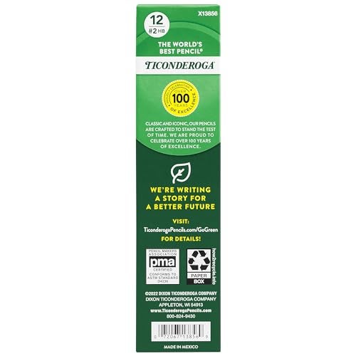 Ticonderoga Tri-Write Wood-Cased Pencils, 2HB Soft, Yellow, 12 Count - Image 2