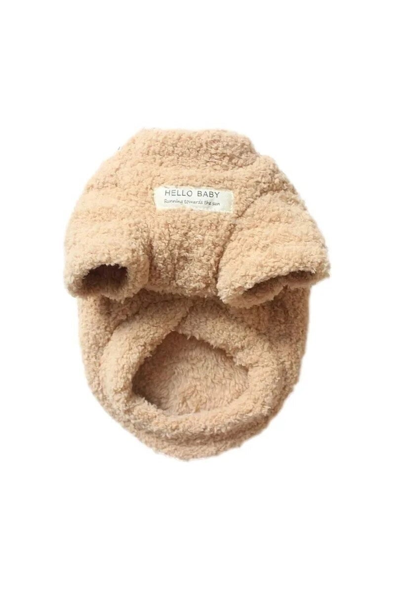erorex M Khaki Soft Fleece Warm Small Dog Clothes Winter Puppy Thick Coat Jacket for CatCrew Neck Shirt Wit