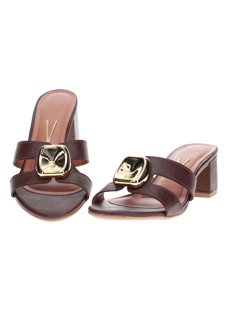 VIZZANO Brown Mid Heel Sandals for Women – Stylish & Comfortable Footwear for Any Occasion for Women | Best Price UAE