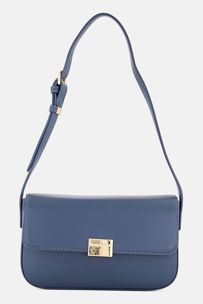 Kathy Ireland Women Brand Logo Sling Bag, Dusty Blue - Image 1