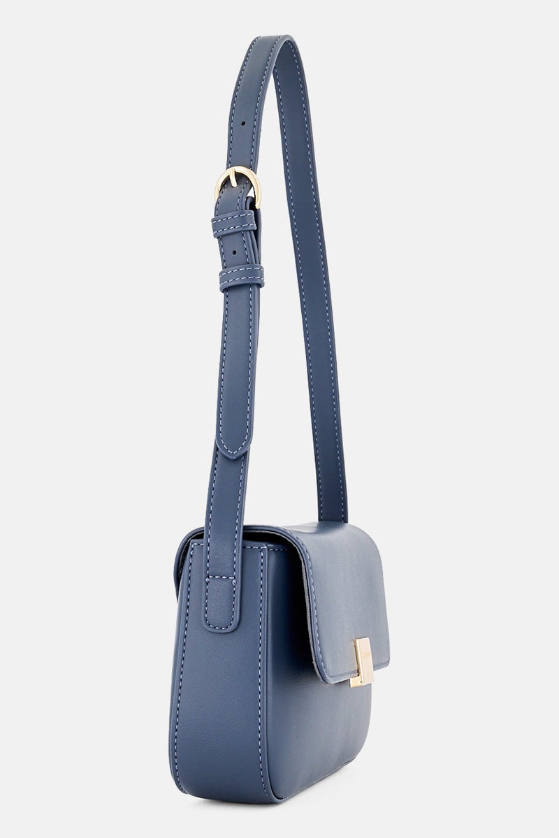 Kathy Ireland Women Brand Logo Sling Bag, Dusty Blue - Image 3