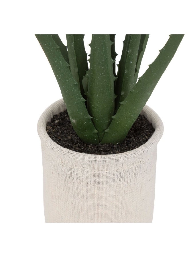 atmosphera Easy Maintenance Realistic Looking Artificial Aloe Vera Plant with Pot Green and White 29 cm 193791 - Image 2
