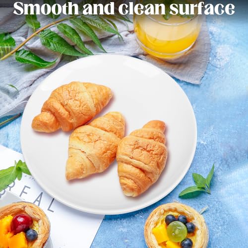Coobbar Melamine Dinner Plates Set - 8 Pcs Break-Resistant White Melamine Salad Plates, Shatterproof Dinnerware for Indoor & Outdoor Use, Lightweight, Stackable & Dishwasher Safe (9 Inches) - Image 4