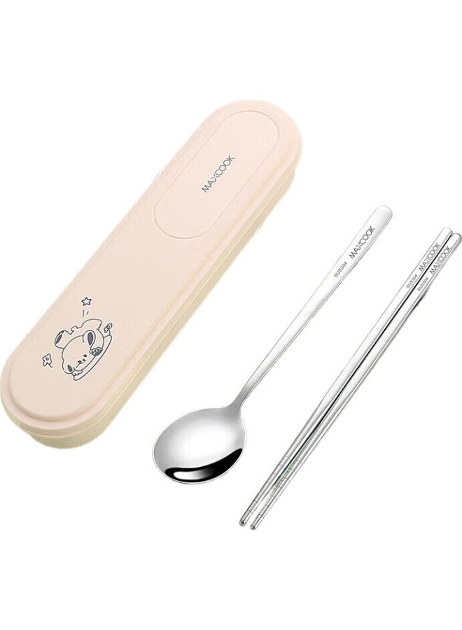 MAX COOK (Maxcook) 304 Stainless Steel Chopsticks And Spoon Cutlery Set, Portable Three-Piece Chopsticks And Spoon Set, Avocado Green Mcgc0611 - Image 2