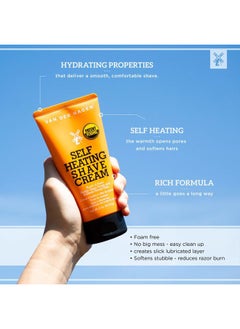 Van der Hagen Self-Heating Shave Cream - Burst of Warmth Opens Pores and Softens Stubble, 6 oz  - Image 2