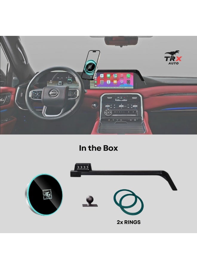  تي ار اكس اوتو حامل هاتف شحن لاسلكي TRX AUTO MagSafe لنيسان باترول 2025 | قوس ثابت لشاشة الوسائط المتعددة | شحن MagSafe سريع + قفل مغناطيسي قوي | مضاد للاهتزاز ، سهل التهوية - Image 4