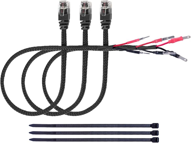 24" Radar Detector Hardwire Power Cord Mirror Wire Plug Tap Compatible with Escort Valentine One Uniden Beltronics with Inline Fuse Mount RJ11 - Set of 3