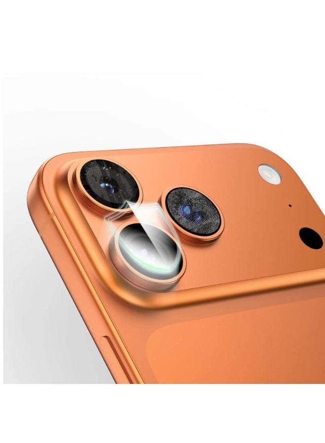 GREEN LION iPhone 17 Pro/ Pro max Classic Camera Lens/ Shockproof lens /Clear & Shining view/ Better Photoshoot Quality/ Anti Fingerprint/ Easy installation lens - Orange Titanium - Image 3