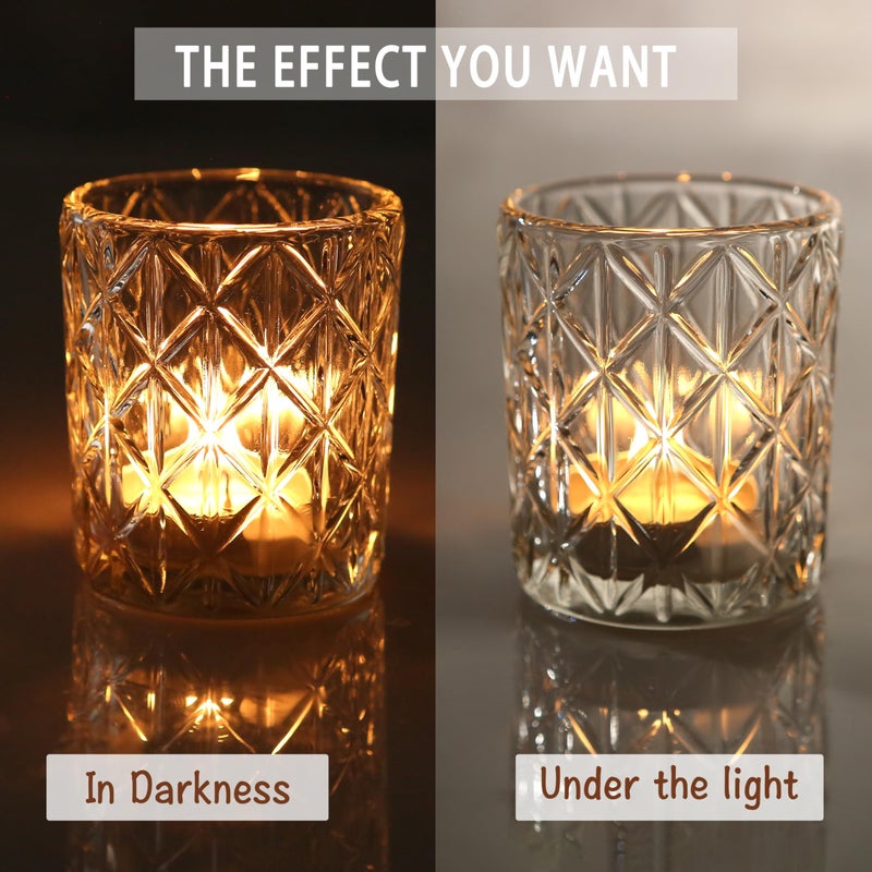 Uniteland 24pcs Clear Votive Candle Holders 2x2.5inch - Glass Candle Holder in Bulk for Table Wedding Centerpieces, Tea Lights Candle Holder for Wedding Party Holiday Decor (Clear,24) - Image 5