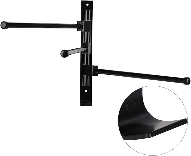 Space Aluminum Towel Rack, Wall Mounted Towel Holder with Multiple Rods, Stylish Bathroom Storage Organizer for Home Hotel, Heavy Duty Towel Shelf with Hooks, Rustproof and Durable (Black Three Pole) - Image 5