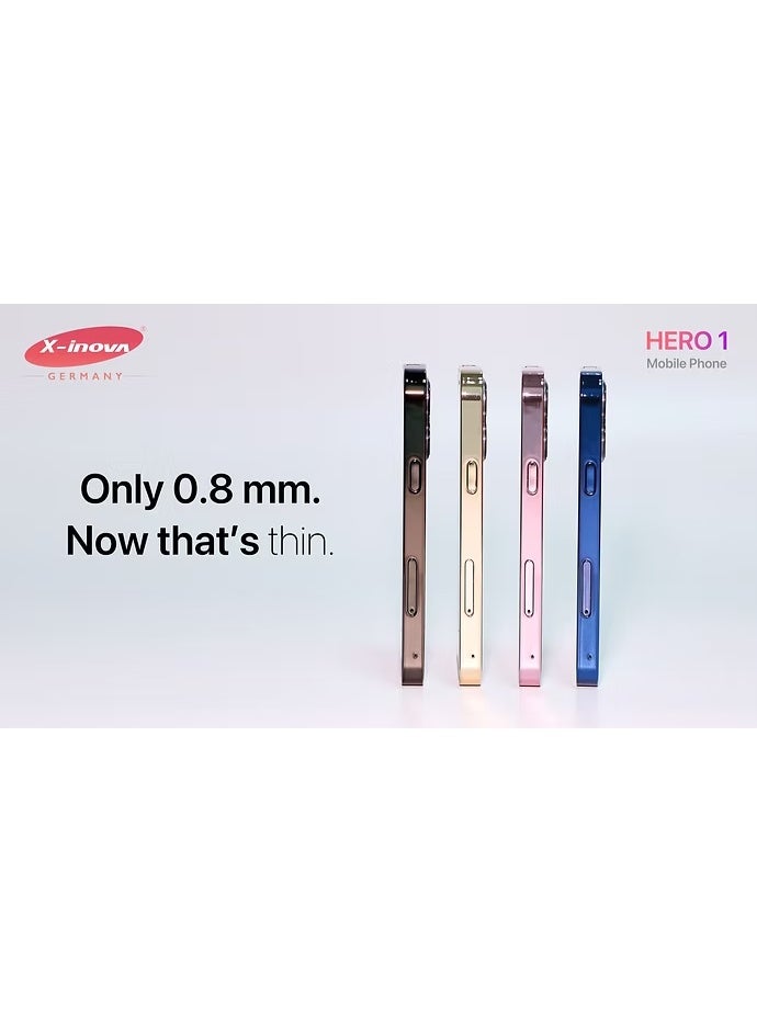 X-INOVA HERO1 الأسود بشاشة مدمجة 2.01"، تصميم نحيف 9.5 مم، مكبر صوت قوي، بطارية 1000 مللي أمبير، كاميرا 0.3 ميجابكسل، راديو FM – مثالي للاستخدام البسيط واليومي - Image 4