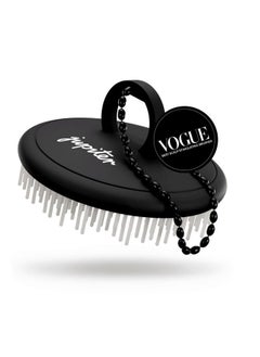 JUPITER Exfoliator Brush, for Removing Dandruff & Build-Up, Detangling Scrubber, for Wet or Dry Hair, Supports Circulation & Growth, for All Hair Types, Black  - Image 1