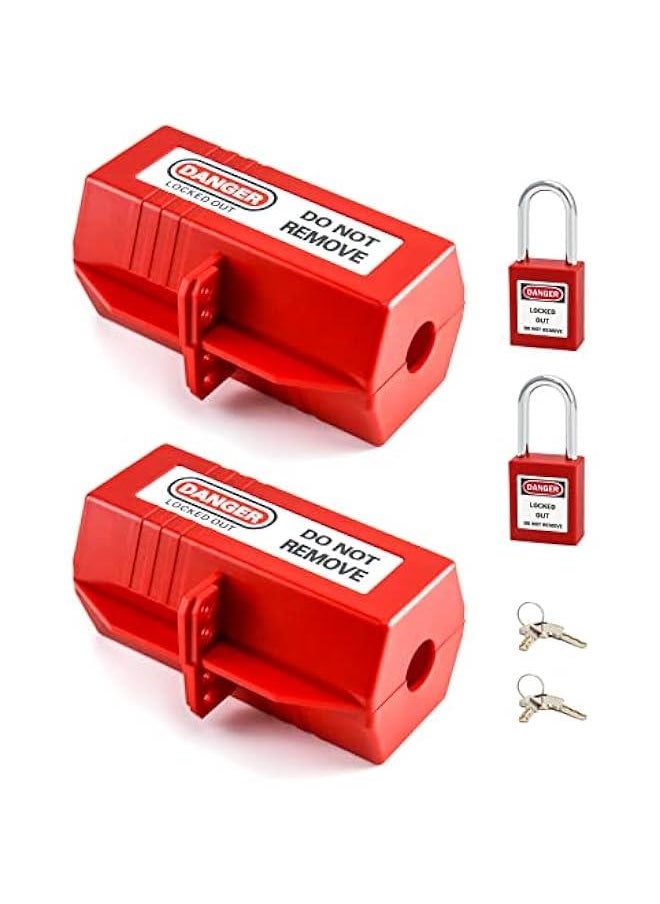 Arabest Plug Lockout Device, 220 Volt Power Cord Lockout, Electrical Outlets Plug Insulation Lock with Lockout Tagout, for Indoor Outdoor and Factory, 4 Pack  - Image 1