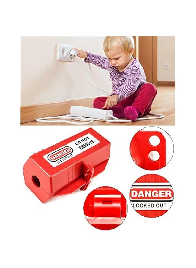 Arabest Plug Lockout Device, 220 Volt Power Cord Lockout, Electrical Outlets Plug Insulation Lock with Lockout Tagout, for Indoor Outdoor and Factory, 4 Pack  - Image 5