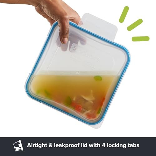 Snapware Total Solutions (5-Pack, 5.5 Cup) Plastic Food Storage Containers Set, Airtight & Leakproof Locking BPA-Free Lids Tupperware, Freezer Dishwasher Microwave Safe - Image 3