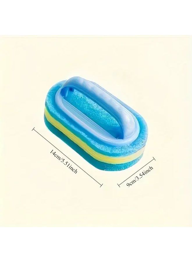 Blue Yellow Dual Layer Magic Cleaning Sponge Multi Surface Scrubber Indoor Outdoor Use - Image 4