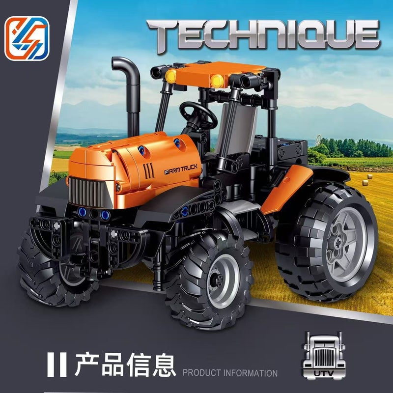7070 Building Blocks John Deere Classical Tractor Model Engineering Vehicle Educational Assembly Toy Vehicle - Image 1