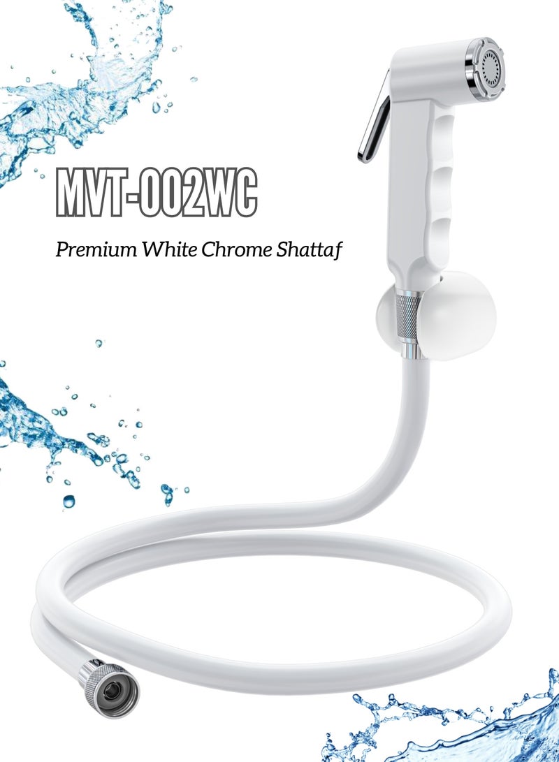 MAAT Premium Shattaf | Hand Spray with 1.2M Stainless Steel Hose | White + Chrome Finish | High-Pressure Bidet | Durable & Hygienic | Made in Turkey - Image 1