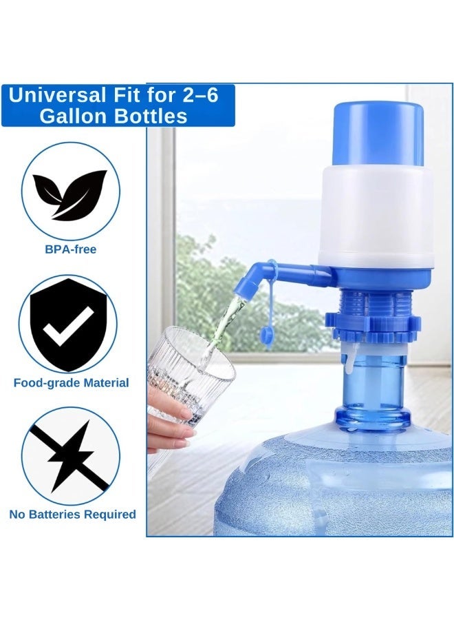 VIO Manual Water Bottle Pump Hand Press Dispenser Gallon Bottle Pump Universal Water Dispenser Drinking Water Pump Portable Water Pump For Home Office Garage Warehouse And Outdoor Use Water Cooler Pump Fits Most 2 To 6 Gallon Bottles Water Coolers Jars - Image 5
