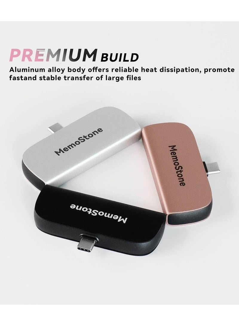 KingSpec KingSpec MemoStone 512GB/1TB Portable USB-C External SSD 2000MB/s, High-Speed Solid State Drive with USB 3.2 Gen2x2 20Gb/s Interface, Compatible with Apple iPhones/Tablets/Laptops (512GB/1TB,Silver) - Image 2