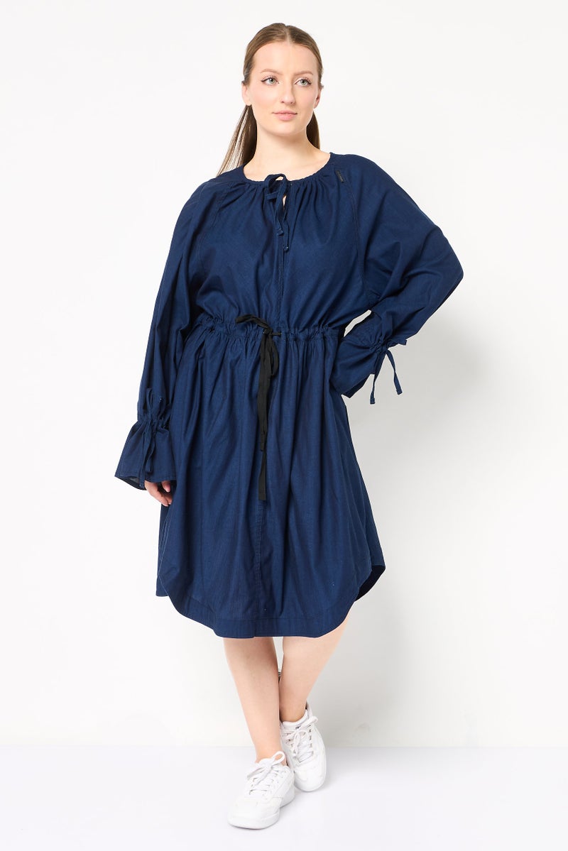 G-Star RAW Women Plain Midi Dress, Navy - Image 1