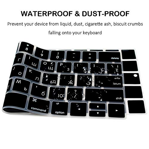 ProElife Ultra Thin Russian Keyboard Cover Skin for MacBook Pro 13 Inch 2022 2021 2020 (Apple M2 Chip/Apple M1 Chip A2338/A2289/A2251) and 2019 MacBook Pro 16 Inch (Model A2141) Protector (Black) - Image 4