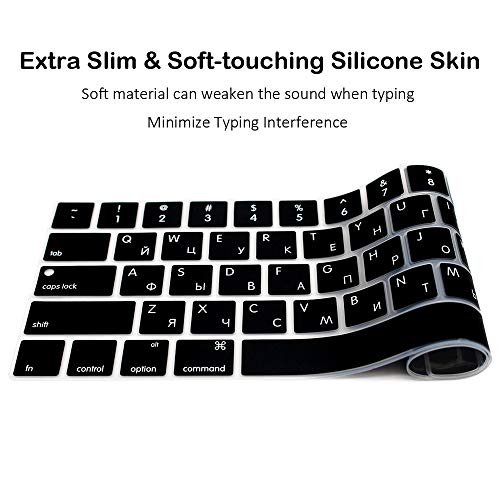 ProElife Ultra Thin Russian Keyboard Cover Skin for MacBook Pro 13 Inch 2022 2021 2020 (Apple M2 Chip/Apple M1 Chip A2338/A2289/A2251) and 2019 MacBook Pro 16 Inch (Model A2141) Protector (Black) - Image 5