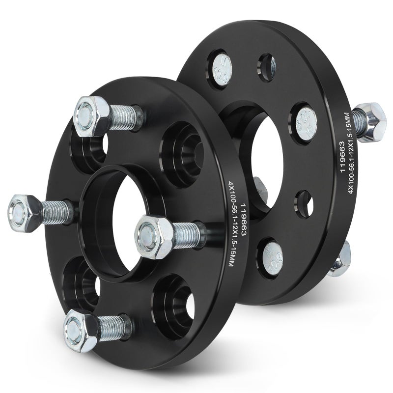 SCITOO 2X 4 لوج هوب سنترك وييل سبيسرز 4x100 إلى 4x100 مع 12x15 561 مم 15 مم أسود يناسب 1979-1989 لأكورد 2006-2019 لف Fit