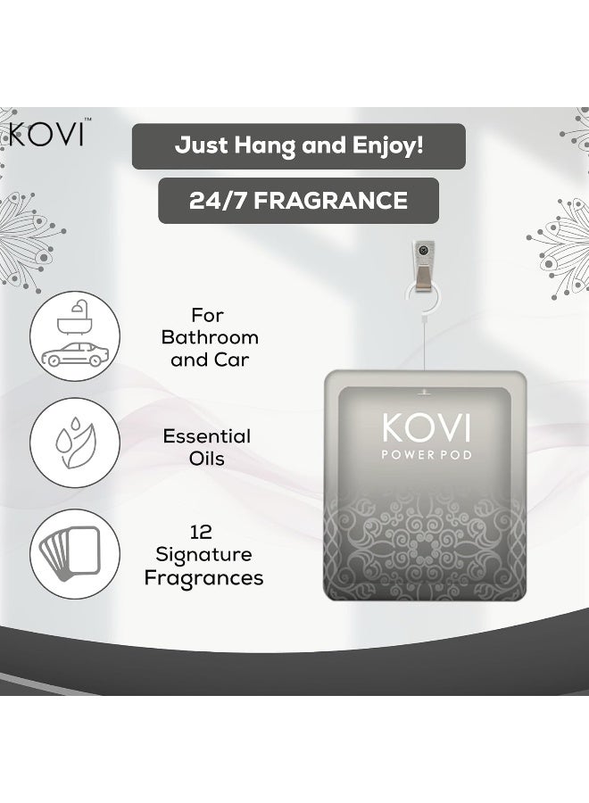 Kovi Air Fragrance Power Pod for Bathroom and Car, Long-Lasting Fragrances of Black Oud, Royal Bakhoor, Amber, Infused with Essential Oils, Lasts Up to 30 Days, Oriental Range, Pack of 3 (10g Each)  - Image 3