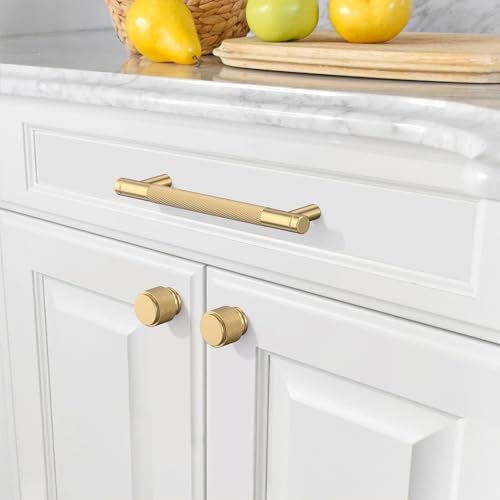 Amerdeco 10 Pack Champagne Bronze Cabinet Pulls 5 Inch(128mm) Hole Center Drawer Pulls Cabinet Hardware Kitchen Cabinet Handles for Bathroom ZH0031 - Image 4