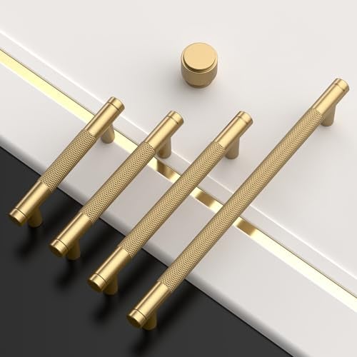 Amerdeco 10 Pack Champagne Bronze Cabinet Pulls 5 Inch(128mm) Hole Center Drawer Pulls Cabinet Hardware Kitchen Cabinet Handles for Bathroom ZH0031 - Image 3