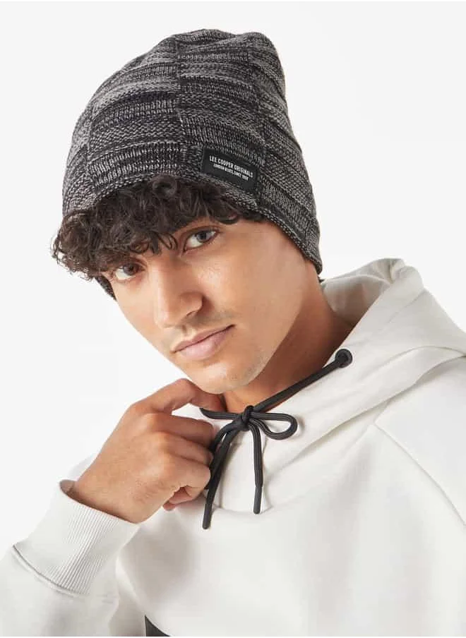 Lee Cooper Set of 2 - Lee Cooper Textured Logo Applique Beanie Cap