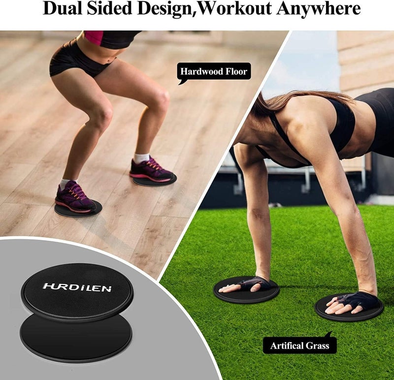 Hurdilen Core Sliders, Exercise Gliding Discs Dual Sided Use on Carpet and Hardwood Floors, Lightweight and Perfect Fitness Apparatus for Training Abdominal Core Strength - Image 1