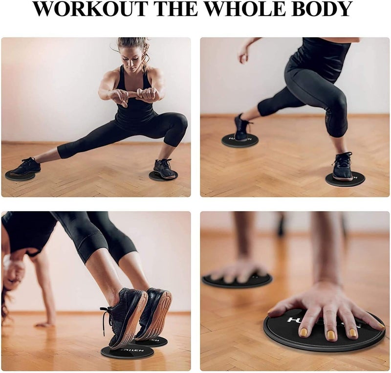 Hurdilen Core Sliders, Exercise Gliding Discs Dual Sided Use on Carpet and Hardwood Floors, Lightweight and Perfect Fitness Apparatus for Training Abdominal Core Strength - Image 2