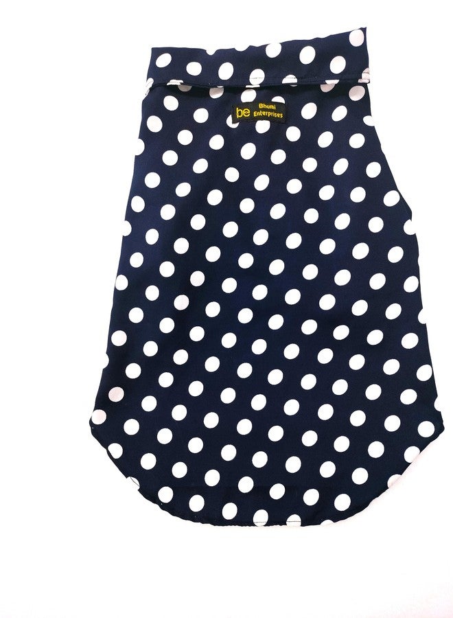 Bhumi Enterprises Dog Shirt Clothes Puppy Dog&Cats Shirt, Casual Dress, Festival Dress for Dogs or Pet Outfit for Dog Clothes, Elegant Dog Costume Dress for Male Dogs (Polka Shirt Navy Blue) (14) - Image 4