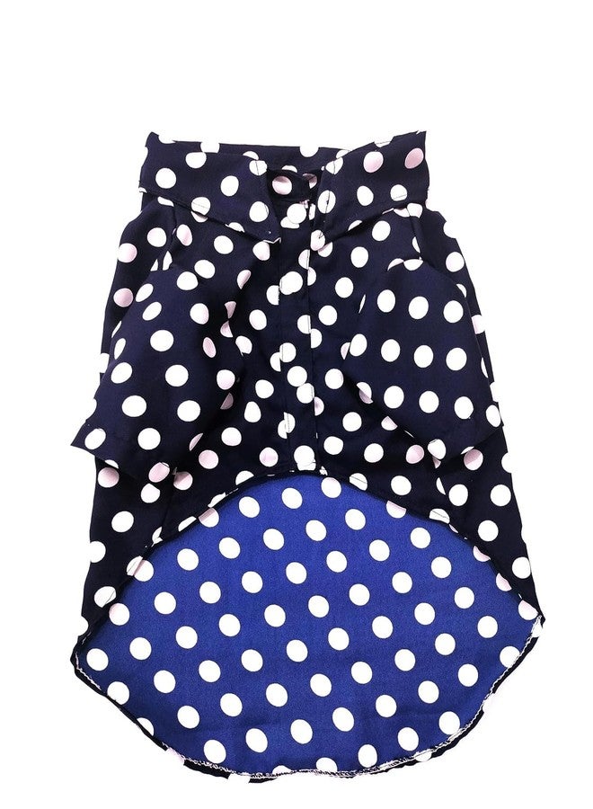 Bhumi Enterprises Dog Shirt Clothes Puppy Dog&Cats Shirt, Casual Dress, Festival Dress for Dogs or Pet Outfit for Dog Clothes, Elegant Dog Costume Dress for Male Dogs (Polka Shirt Navy Blue) (14) - Image 1