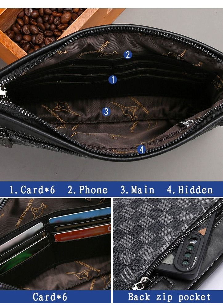 Generic Large Size Wallet For Men And Women Classic Phone Purse Wristlets Clutch Bag Zip Pouch Handbag With Card Slots  - Image 3