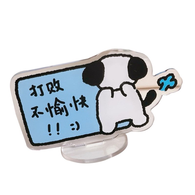 Car Dog Ornament: Cute Acrylic Cartoon Dog Figure - Durable Premium Acrylic, Easy Installation Center Console Decor for Car Interior Home Office Desk Pet Lovers - Image 2