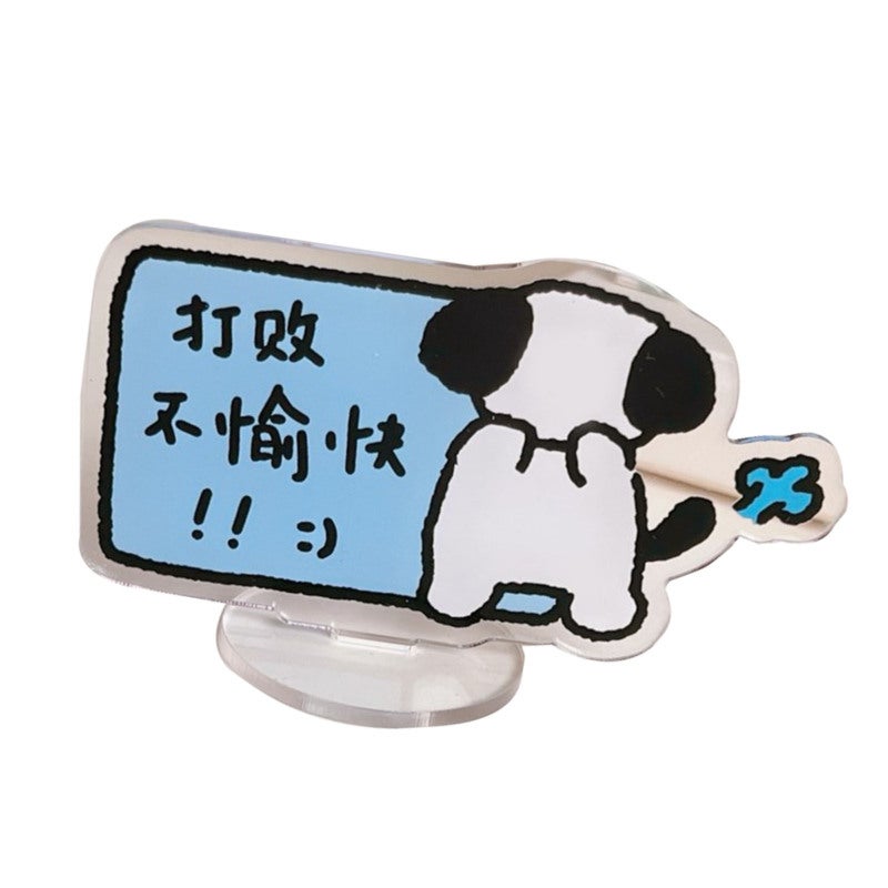 Car Dog Ornament: Cute Acrylic Cartoon Dog Figure - Durable Premium Acrylic, Easy Installation Center Console Decor for Car Interior Home Office Desk Pet Lovers - Image 3