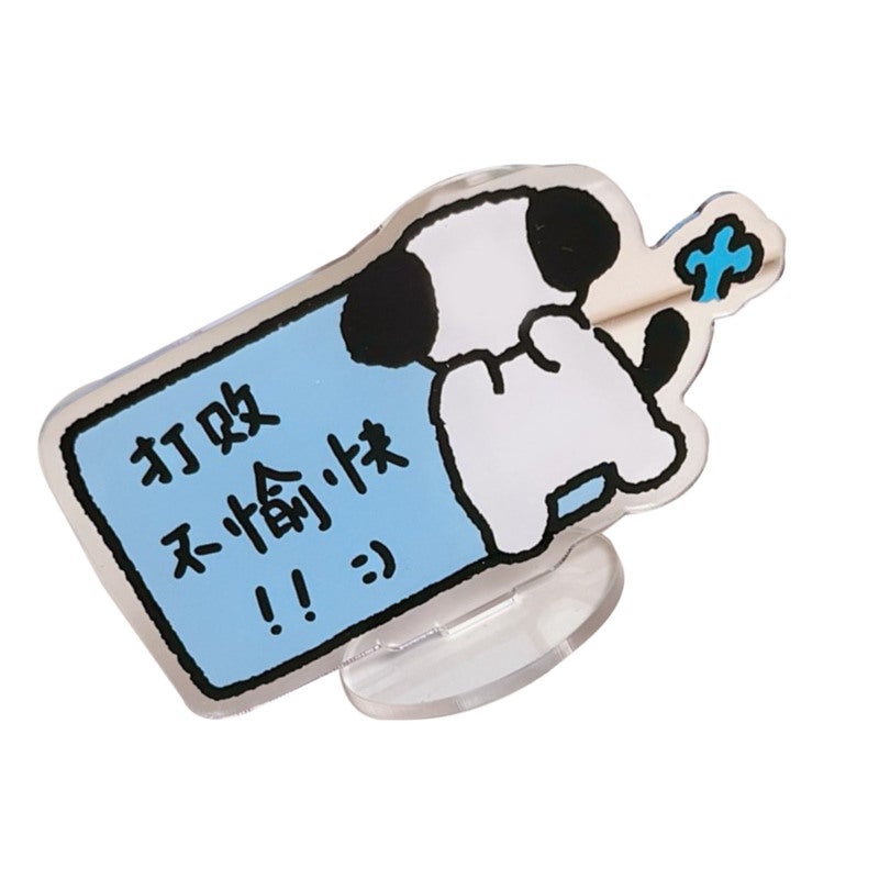 Car Dog Ornament: Cute Acrylic Cartoon Dog Figure - Durable Premium Acrylic, Easy Installation Center Console Decor for Car Interior Home Office Desk Pet Lovers - Image 4