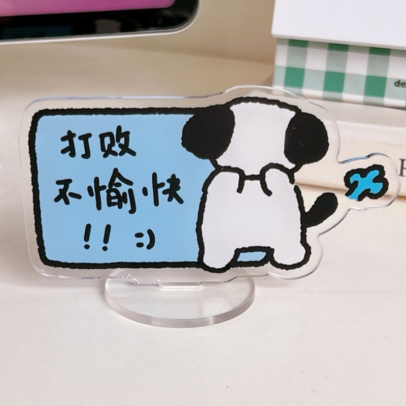 Car Dog Ornament: Cute Acrylic Cartoon Dog Figure - Durable Premium Acrylic, Easy Installation Center Console Decor for Car Interior Home Office Desk Pet Lovers - Image 5