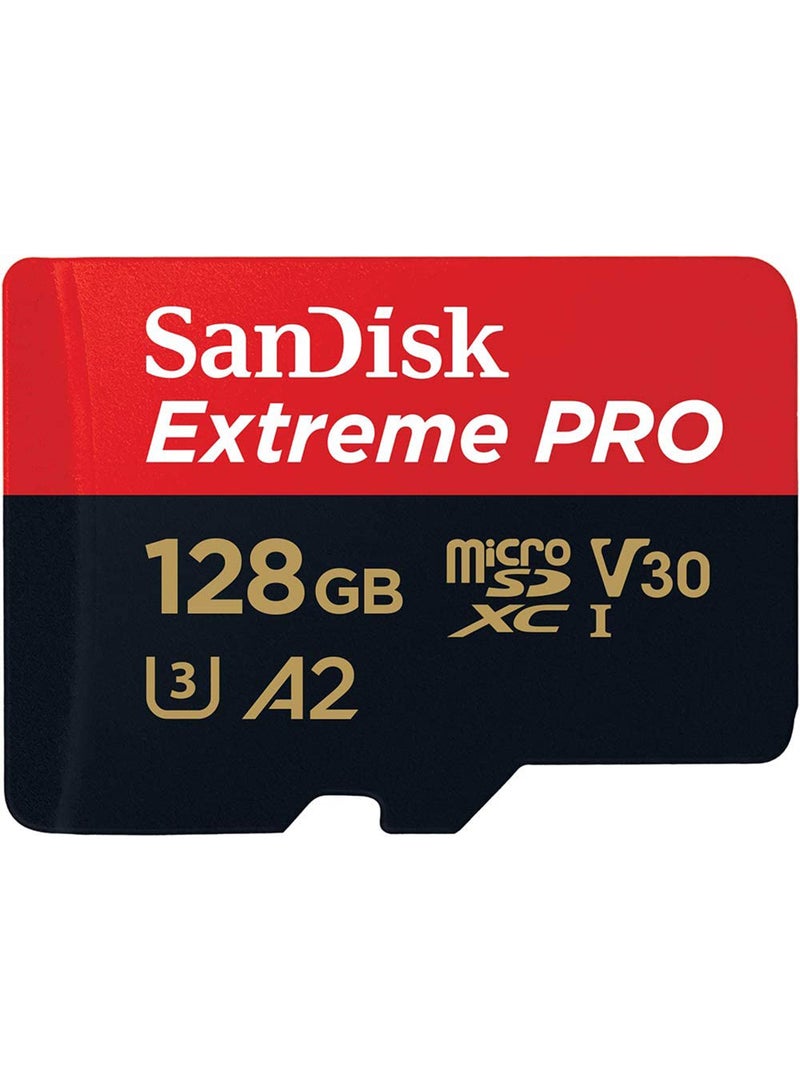 128GB Extreme Pro microSD UHS I Card for 4K Video on Smartphones, Action Cams  Drones 200MB/s Read, 90MB/s Write, SDSQXCD 128G GN6MA, Red/Black - Image 1