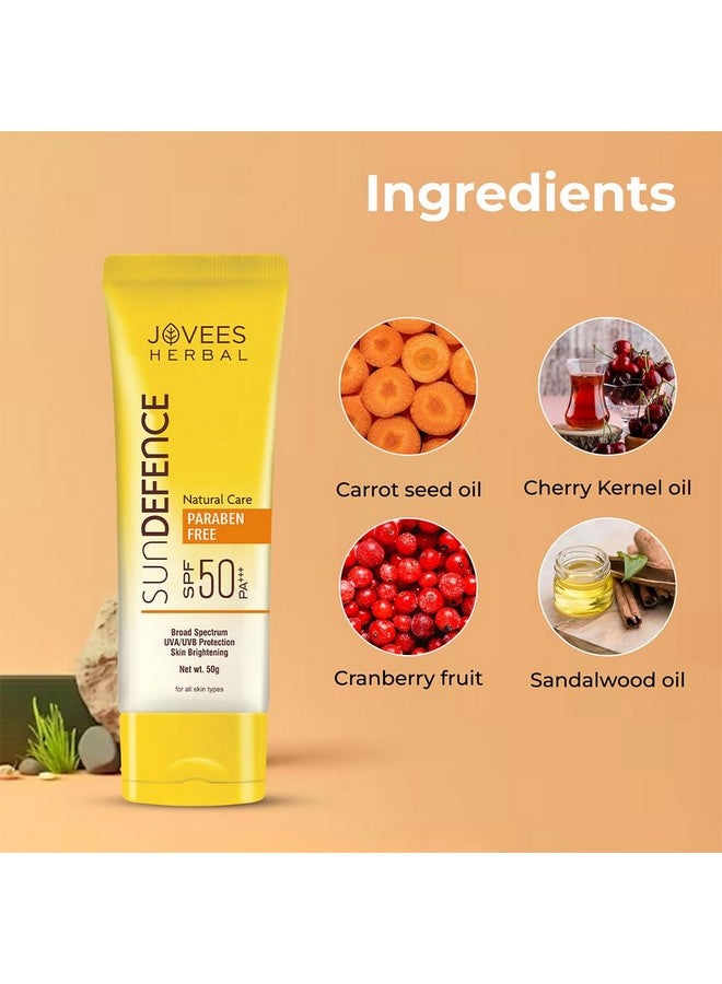 Jovees Herbal Sun Defence Cream Spf 50 | Broad Spectrum Pa+++ | Uva/Uvb Protection | Lightweight | Quick Absorption | For All Skin Types 50G - Image 4