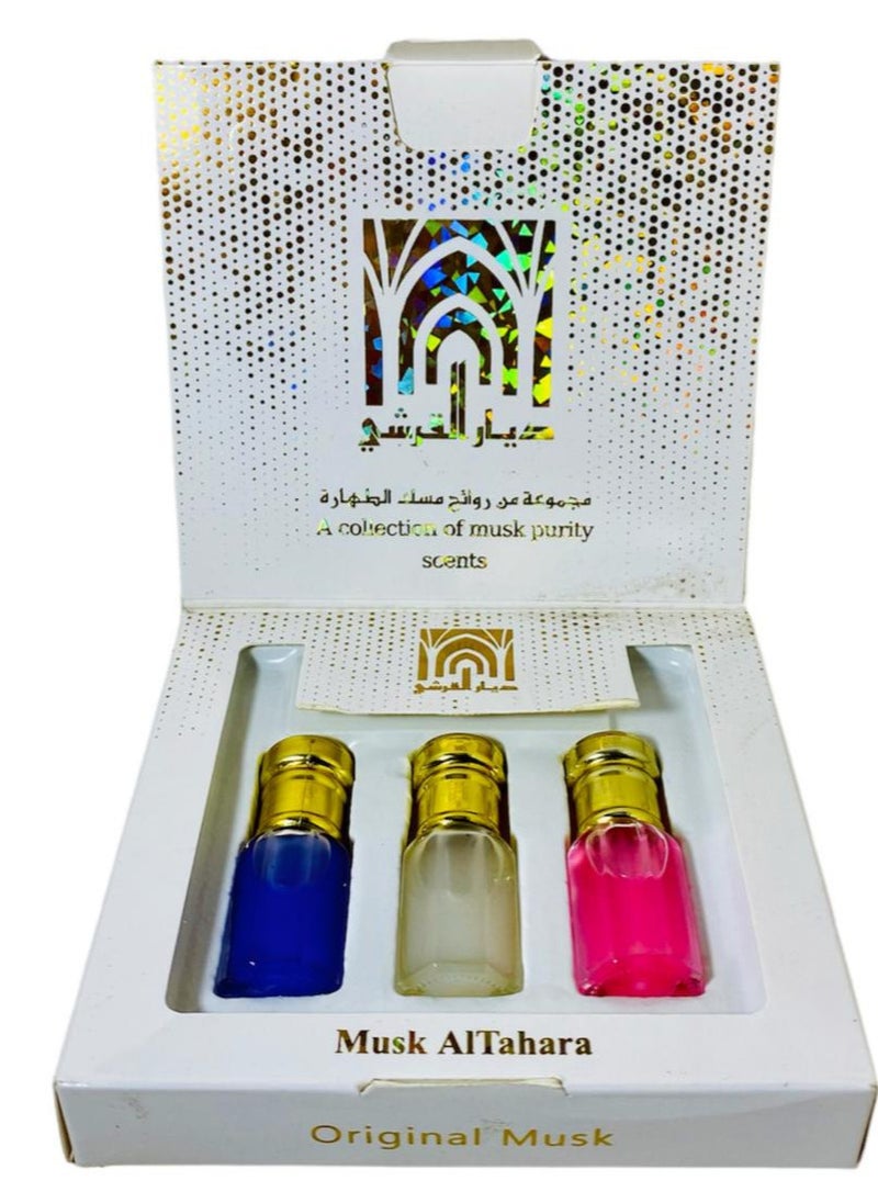 MISK INTIMATE Tahara Al-Qurashi Musk, 3 Pieces, White Musk, Rose Musk, Musk Box  - Image 1